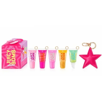 Set 5 mini Juicy Bomb Holiday Happiness + Breloc in forma de Stea, Essence